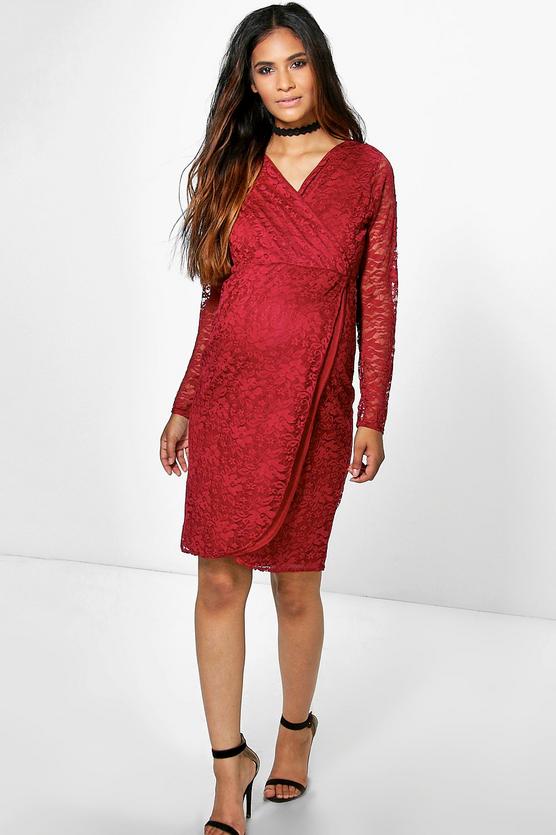 Maternity Natalie Lace Wrap Dress